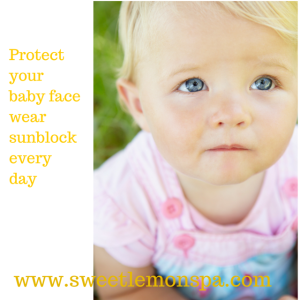Protect your baby face wear sunblock